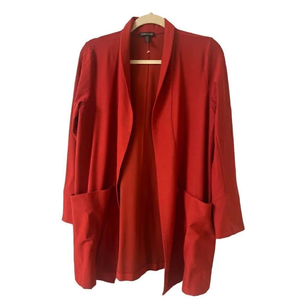 Eileen Fisher jacket red color sz Small